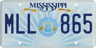 MS license plate MLL865