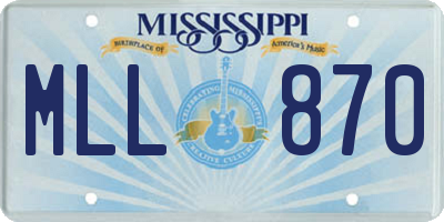 MS license plate MLL870