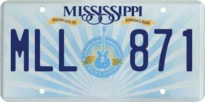 MS license plate MLL871