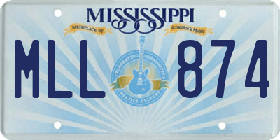 MS license plate MLL874