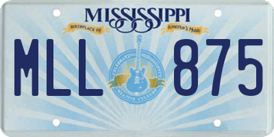 MS license plate MLL875