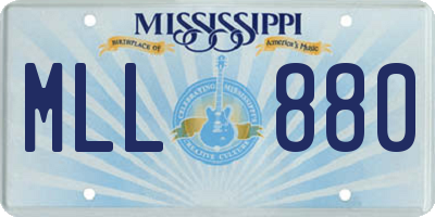 MS license plate MLL880