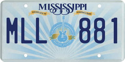 MS license plate MLL881