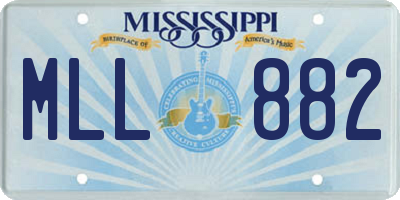 MS license plate MLL882