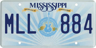 MS license plate MLL884