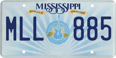 MS license plate MLL885