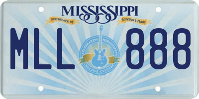 MS license plate MLL888
