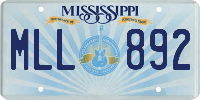 MS license plate MLL892