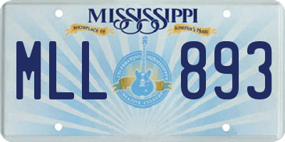 MS license plate MLL893
