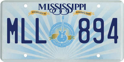 MS license plate MLL894
