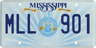 MS license plate MLL901