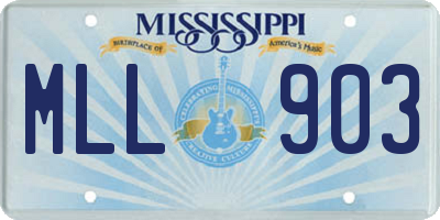 MS license plate MLL903