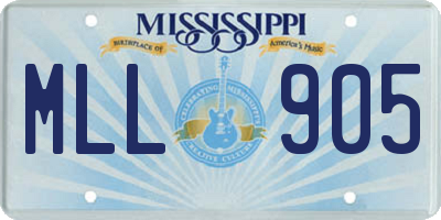 MS license plate MLL905