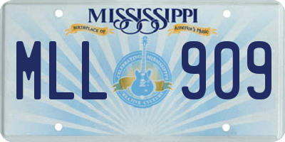 MS license plate MLL909
