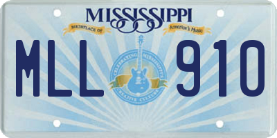 MS license plate MLL910