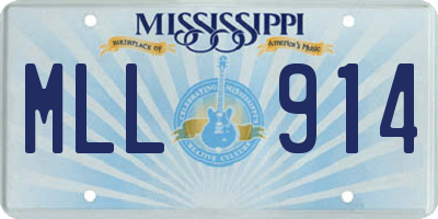 MS license plate MLL914