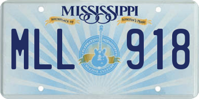 MS license plate MLL918