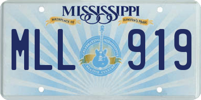 MS license plate MLL919