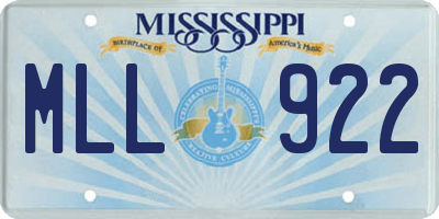 MS license plate MLL922