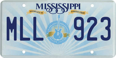 MS license plate MLL923