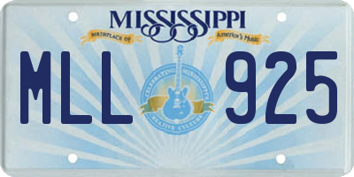 MS license plate MLL925