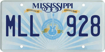 MS license plate MLL928