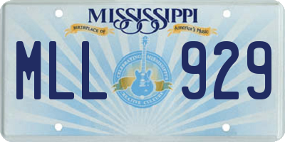MS license plate MLL929