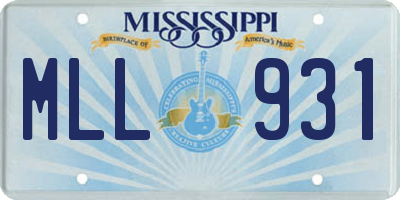 MS license plate MLL931