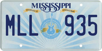 MS license plate MLL935