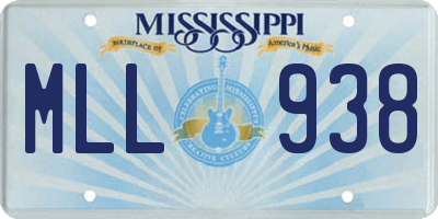 MS license plate MLL938