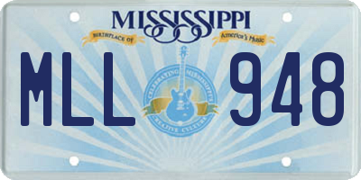 MS license plate MLL948