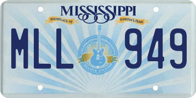 MS license plate MLL949