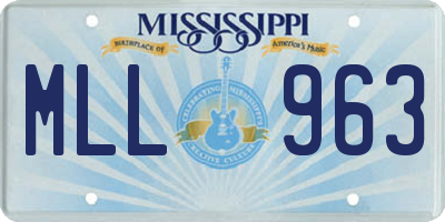 MS license plate MLL963