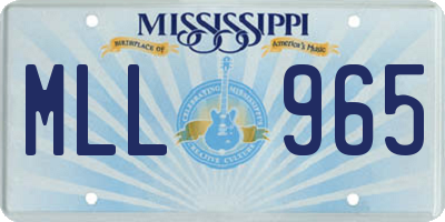 MS license plate MLL965