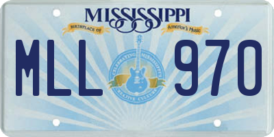 MS license plate MLL970