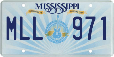 MS license plate MLL971