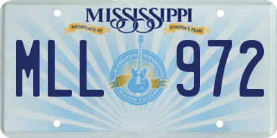 MS license plate MLL972