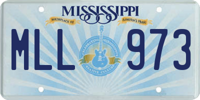 MS license plate MLL973