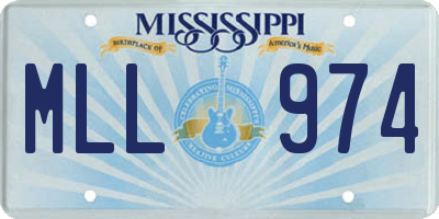 MS license plate MLL974