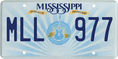 MS license plate MLL977