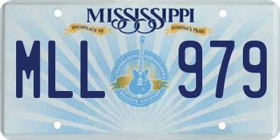 MS license plate MLL979