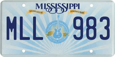 MS license plate MLL983