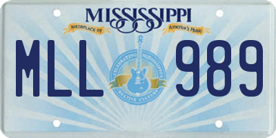MS license plate MLL989