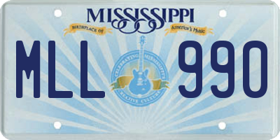 MS license plate MLL990
