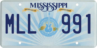 MS license plate MLL991