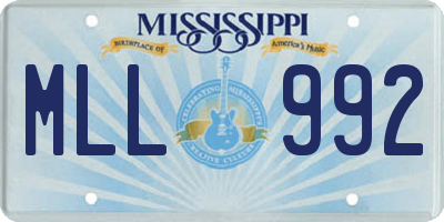 MS license plate MLL992