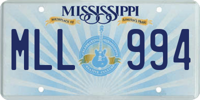MS license plate MLL994