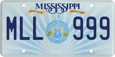 MS license plate MLL999