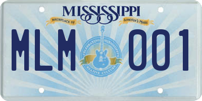 MS license plate MLM001