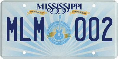 MS license plate MLM002
